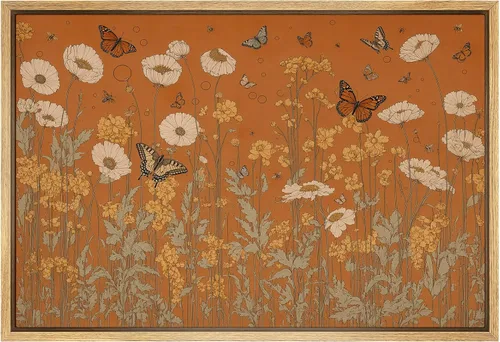 Vista 18 de SIGNFORD Lienzo enmarcado para pared, acuarela pastel, morado, luna, cielo, naturaleza, ilustraciones de área silvestre, arte moderno, vibrante