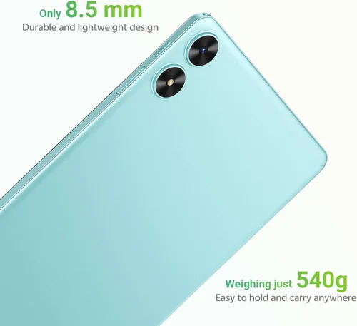 Vista 7 de Tablet 10.1 pulgadas, tableta Android con funda, gris 24 GB RAM + 64 GB ROM 1 TB expandible, pantalla táctil IPS HD 1280 x 800, batería de 6600