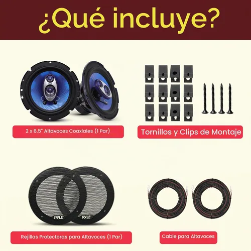 Vista 3 de Pyle Sistema de altavoces de sonido de tres vías de 6.5 pulgadas - 180 W RMS/360 W de manejo de potencia con impedancia de 4 ohmios y tweeter Negro