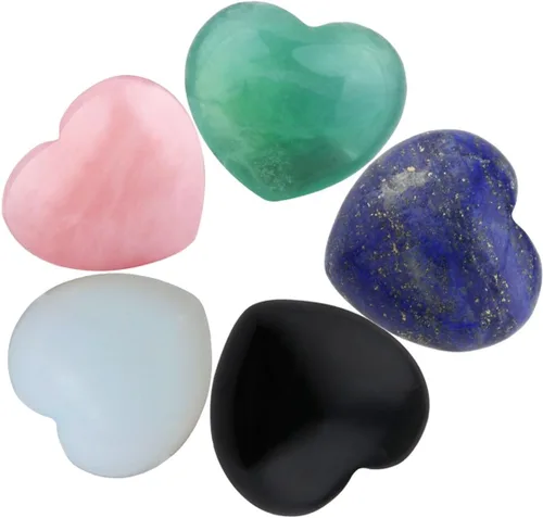 Vista 16 de mookaitedecor Cristales curativos opalita corazón amor preocupación palma piedra reiki equilibrio 0.5 pulgadas, paquete de 12, Opalita, opalita