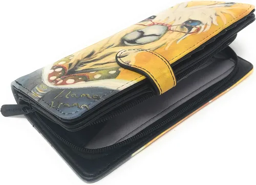 Vista 3 de Shag Wear Llama Reading Bedtime Stories - Cartera grande para mujeres y adolescentes, piel sintética vegana de 7 pulgadas, Historias para dormir