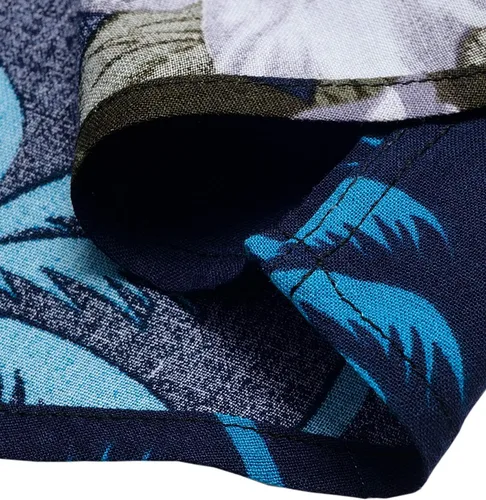 Vista 6 de Alimens & Gentle - Camisa de algodón estilo hawaiano para hombre, casual, de manga corta, ajuste regular