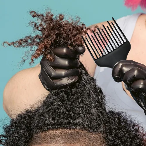 Vista 5 de Juego de 2 piezas de peine afro – Desenredador de doble puño grande y pequeño para pelucas, trenzas y herramienta de peinado para hombres y mujeres