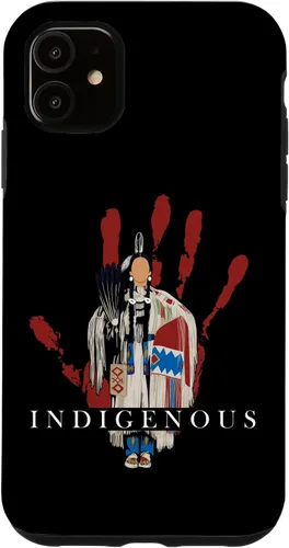 Vista 8 de Funda para iPhone 17 con diseño de sangre india de mano roja indígena nativa americana