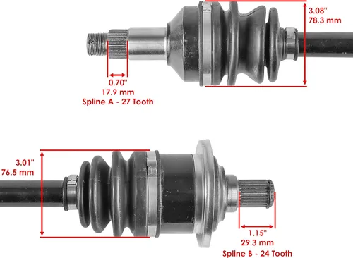Vista 3 de Caltric Eje de articulación CV delantero derecho compatible con Arctic Cat Prowler XTZ 1000 2009-2014