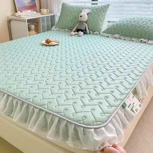 Vista 17 de Sábanas de bolsillo profundo, sábanas de látex de seda de hielo, fundas de colchón con estampado de dibujos animados agradables a la piel, con Gris