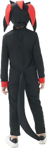 Vista 4 de KOWVOWZ Halloween Kids Cartoon Costume Black Suit Onesie Outfit Cosplay Pretend Play Dress Up For Boys
