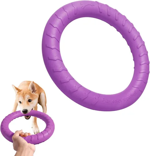 Vista 11 de Disco Volador Flotante Duradero Indestructible para Perros Grandes, Juguetes de Anillo para Masticadores, Piscina, Natación, Lanzamiento, Atrapar