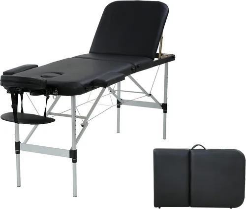 Vista 9 de Mesa de masaje, cama de 2 pestañas plegables, cama de masaje portátil para extensiones de pestañas, mesa de masaje ancha con bolsa de transporte