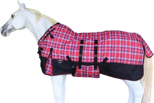 Vista 8 de CHALLENGER Manta de invierno impermeable de 80 pulgadas 1200D para caballo de lluvia ligera 394B Turquesa/Morado/Ombre