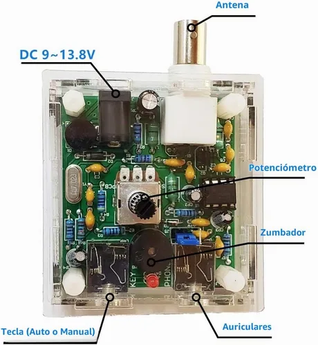 Vista 3 de S-Pixie Radio DIY Kits CW 7.023 MHz con carcasa para transmisor y transmisor Kit de radio de onda corta inalámbrica