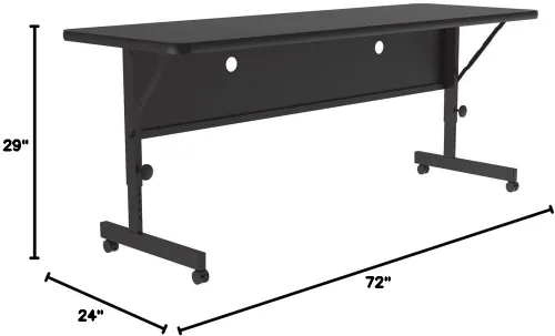 Vista 2 de Correll Deluxe (HPL) - Mesa de oficina abatible, 24 x 72 pulgadas, granito negro
