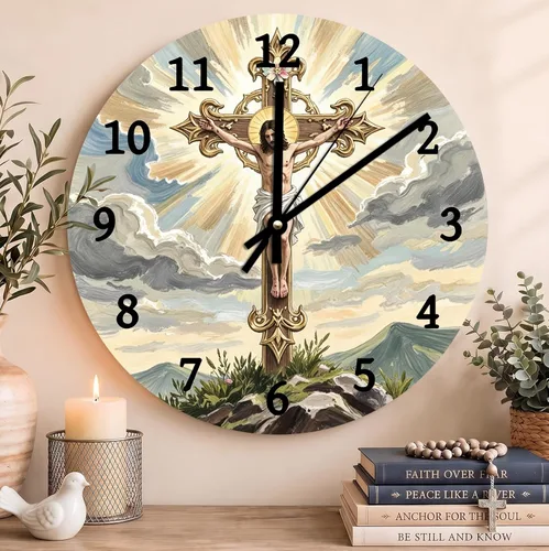 Vista 53 de Reloj con versículo bíblico con citas de Jesús, relojes de 0929Regalos Cristianos (2)