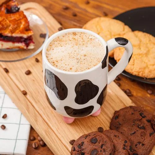 Vista 6 de SWEETLO Taza de Café de Vaca Artículos de Vacas Taza de Cerámica de 15oz - Taza para Amantes de las Vacas con Ubres - Tazas con Lindos Diseños