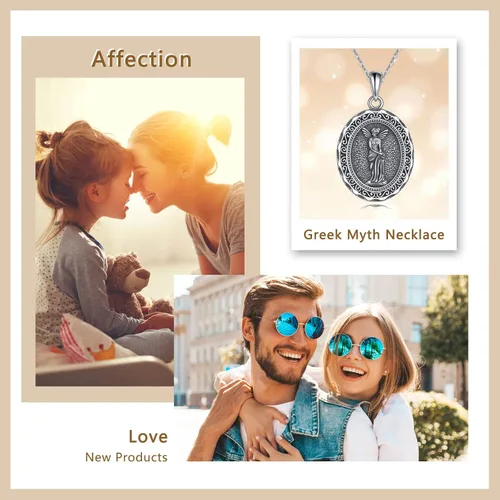 Vista 6 de AXELUNA Greek Goddess Necklace Sterling Silver Artemis Goddess of The Hunting Mythology Jewelry for Women Gifts