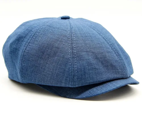 Vista 2 de Newsboy cap baker boy hat for men's cotton summer sun slouchy spring trendy blue (M=7 1/8=22 1/4=57)