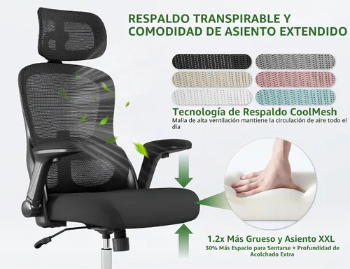 Vista 5 de Silla de oficina ergonómica: silla de escritorio para computadora de 400