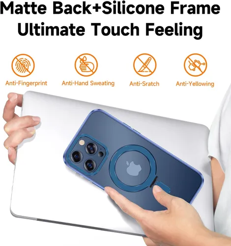 Vista 3 de MAGIC JOHN Funda magnética para iPhone 13 Pro Max [compatible con Magsafe] [con soporte mental magnético] [a prueba de golpes de grado militar]