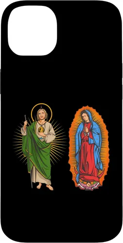 Vista 15 de Funda para iPhone 16 Virgen de Guadalupe con San Judas Tadeo