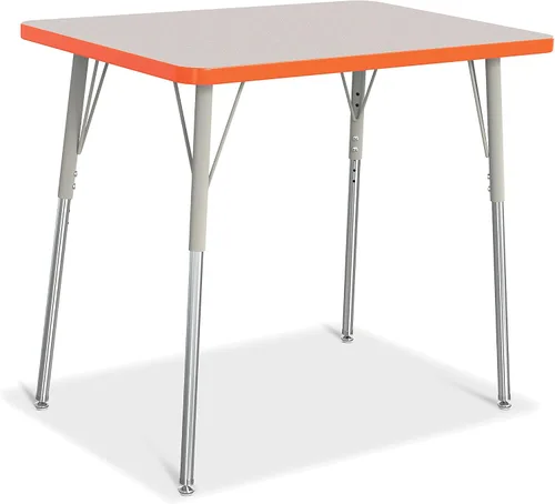 Vista 22 de Berries Mesa rectangular para actividades, altura A, Gris/Negro/Negro, 1