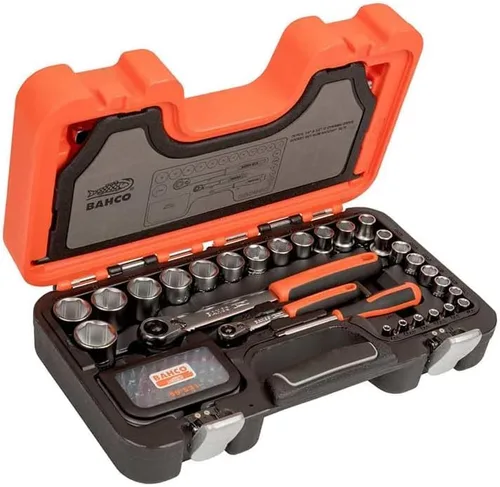 Vista 4 de Bahco BAHSL79 79PC 1/4 y 1/2 pulgadas SQDR Juego de zócalos (Slim), naranja