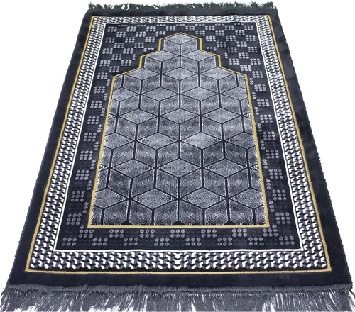 Vista 5 de Modefa Alfombra de oración turca de terciopelo islámico, gruesa, ancha y suave, para hombres y mujeres, doble felpa grande Janamaz - Regalo de Eid