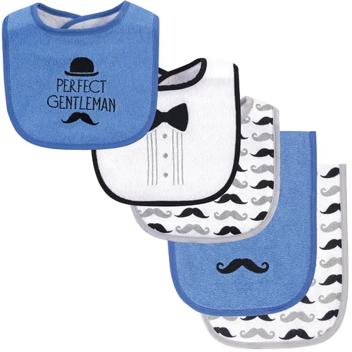 Vista 10 de Hudson Baby Conjunto unisex de babero de rizo de algodón y paño para eructos, talla única