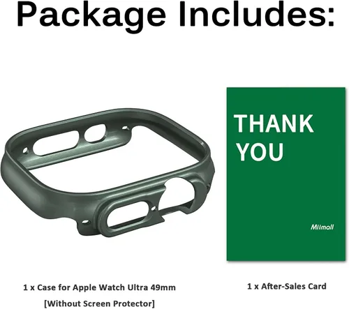 Vista 8 de Miimall - Funda para Apple Watch Ultra 1 2 3 4 de 1.92 pulgadas, marco de policarbonato duro de alta calidad