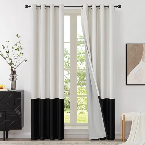 Vista 19 de BULBUL Cortinas de terciopelo 100% opacas negro oro, cortinas modernas con forro de 63 pulgadas de largo, cortinas térmicas con ojales para sala