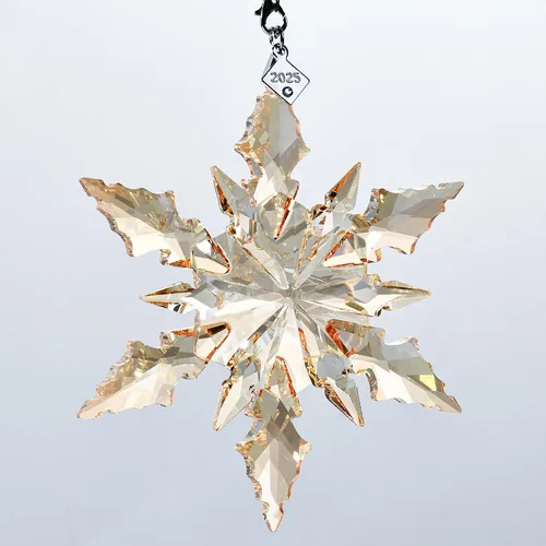 Vista 11 de Adorno de árbol de Navidad de edición Maxistal 2024, copo de nieve de cristal con estrella, adorno para árbol de Navidad, decoración para el hogar
