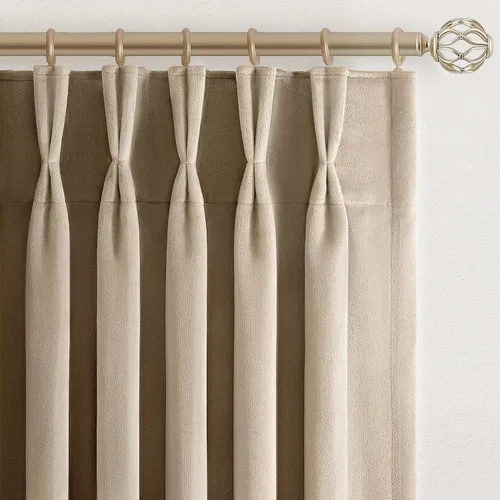 Vista 14 de Cortinas opacas de terciopelo gris pardo de 96 pulgadas de largo, para sala de estar y dormitorio, modernas, elegantes y de lujo, bloqueo de luz