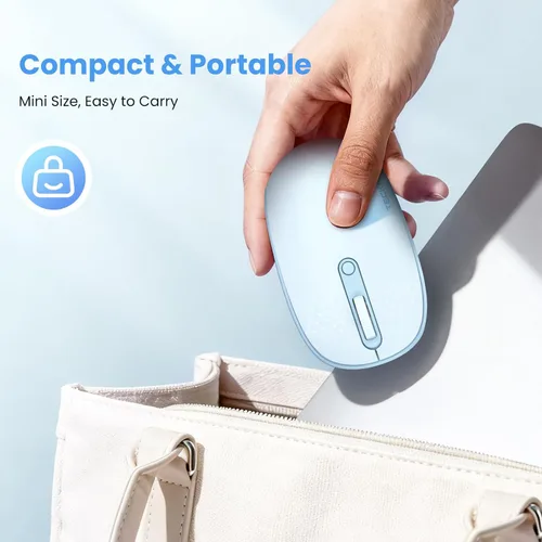 Vista 5 de TECKNET Ratón Inalámbrico Bluetooth (BT5.0/3.0 & 2.4G) Clic Silencioso Compacto y Portátil USB Óptico para Computadora, Ratón Bluetooth para Laptop