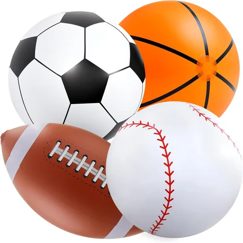 Vista 14 de Lewtemi 2 unidades de béisbol y fútbol inflables gigantes de 27 pulgadas, bolas de playa inflables grandes, globos de gran tamaño para fiesta