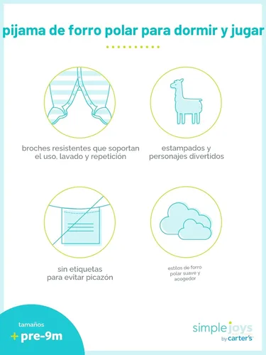 Vista 4 de Simple Joys by Carter's baby-boys 2-way Zip Thermal Footed Sleep and Play, Pack of 2 Rayas azules/tiburones blancos