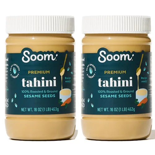 Vista 12 de Tahini Soom Foods con puro sésamo molido, 11 onzas (2 paquetes).