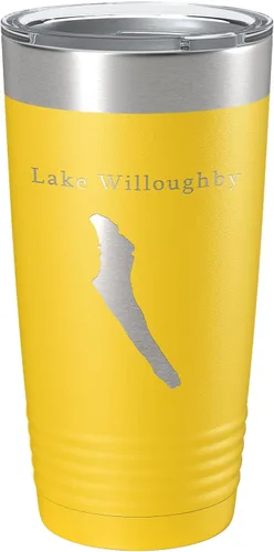 Vista 16 de Lake Willoughby Map Tumbler Travel Mug Insulated Laser Engraved Coffee Cup Vermont 20 oz Black