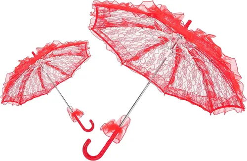 Vista 7 de TOPINCN Único plegable tela de encaje sombrilla paraguas para bodas fiestas fotos rendimiento accesorios hermoso clásico romántico