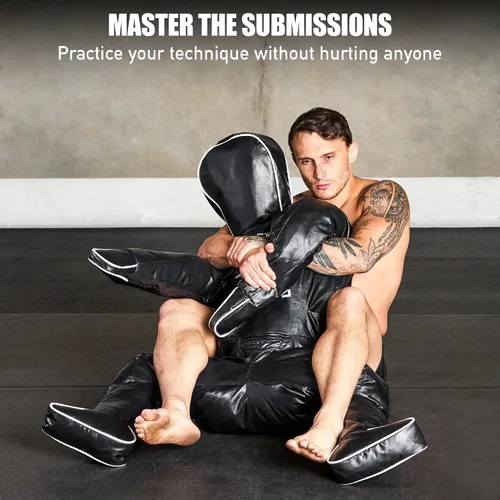 Vista 3 de Elite Sports Maniquí de Jiu Jitsu para adultos con brazos rectos – Maniquí colgante de Jiu Jitsu sin relleno para MMA, judo, lucha libre y combate