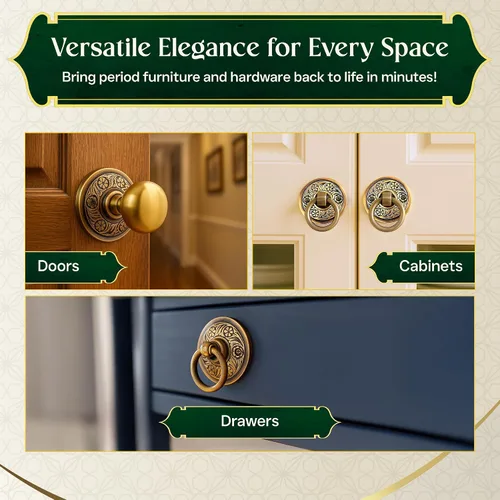 Vista 7 de Renovators Supply Manufacturing Par de rosetas de pomo de puerta de 2.38 pulgadas de latón antiguo decorativo para puerta