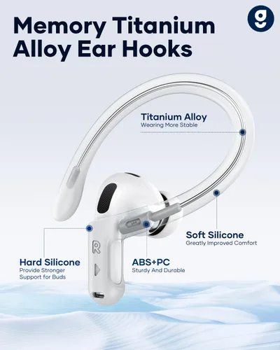 Vista 3 de Gcioii Ganchos para las orejas de aleación de titanio con memoria para AirPods Pro 3/Pro 2/Pro 1 y AirPods 3, accesorios deportivos antideslizantes