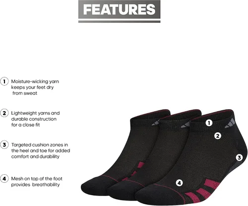 Vista 2 de adidas Men's Superlite Stripe 3 Low Cut Socks (3-Pair)