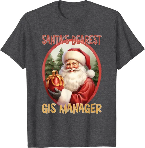Vista 24 de GIS Manager Christmas Holiday Love Xmas T-Shirt Negro