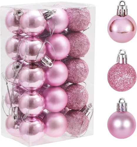 Vista 13 de 30 unidades de adornos de bola de Navidad, decoraciones de árbol irrompibles de 2.36", bola colgante perfecta para decoración de fiestas navideñas
