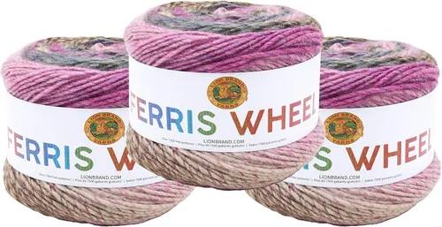Vista 12 de Lion Brand Yarn, Hilo multicolor en forma de rueda Ferris para tejer, hacer ganchillo y manualidades, Buttercup, paquete de 1