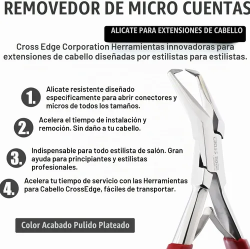 Vista 4 de Herramientas profesionales para extensiones de cabello, alicates para microenlaces y cuentas, removedor de microanillos, abridor de cuentas de 5.5