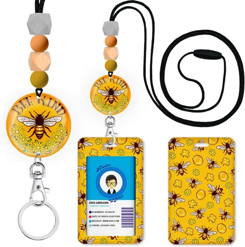 Vista 33 de Cordones para Profesores de Concienciación sobre el Autismo para Tarjetas de Identificación y Llaves, Lindo Cordón de Silicona con Cuentas Separable