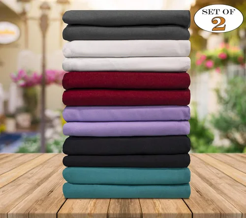 Vista 2 de Lujosas fundas de almohada de 2 piezas de microfibra de doble cepillado, resistentes a las arrugas, estándar/Queen, color negro
