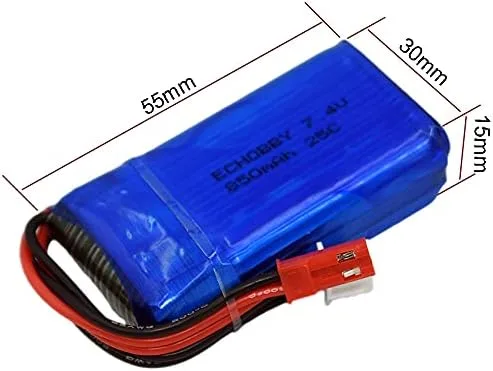 Vista 3 de 7.4V 2S 850mAh 25C LiPO Batería JST Plug para FPV Drone RC Modelo Avión Helicóptero