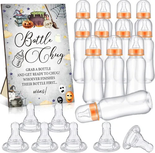 Vista 11 de TrelaCo Safari Cool Baby Shower Games Bottle Chug Sign Wooden Jungle Animals Set de regalo para revelación de género suministros de fiesta y 12