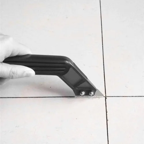 Vista 5 de Herramienta de carburo de tungsteno de 2 piezas de mango de grano de baldosas Sierra de lechada en ángulo para limpieza de azulejos